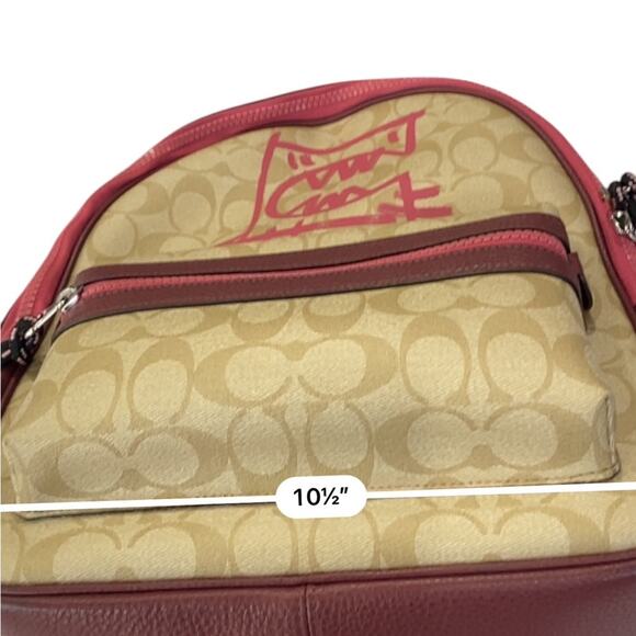 NWOT COACH Vale Medium Charlie Backpack Signature Canvas With Rexy By Guang Yu - Picture 6 of 8